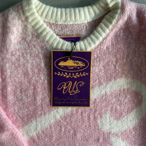 Corteiz C Star Gradient Mohair Knit Sweater Pink