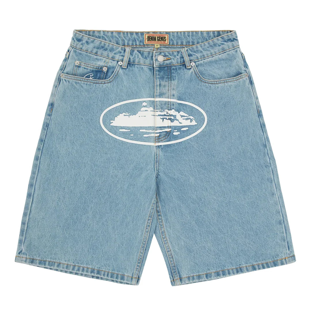 Corteiz OG Denim Shorts Sky Blue