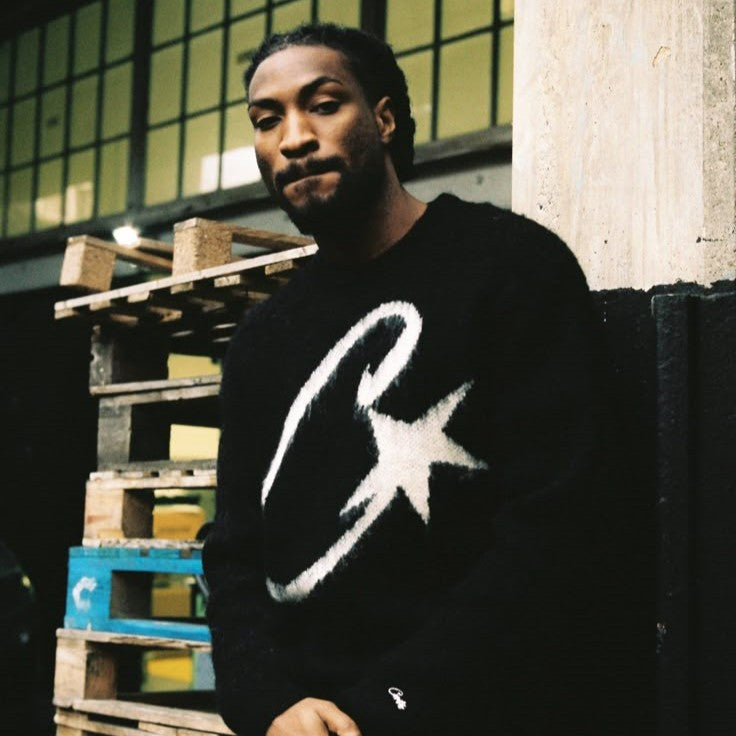 Corteiz C Star Mohair Knit Sweater 'Black'