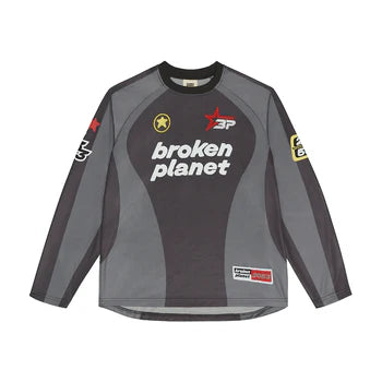 Broken Planet Football Black Grey Long Sleeve Jersey