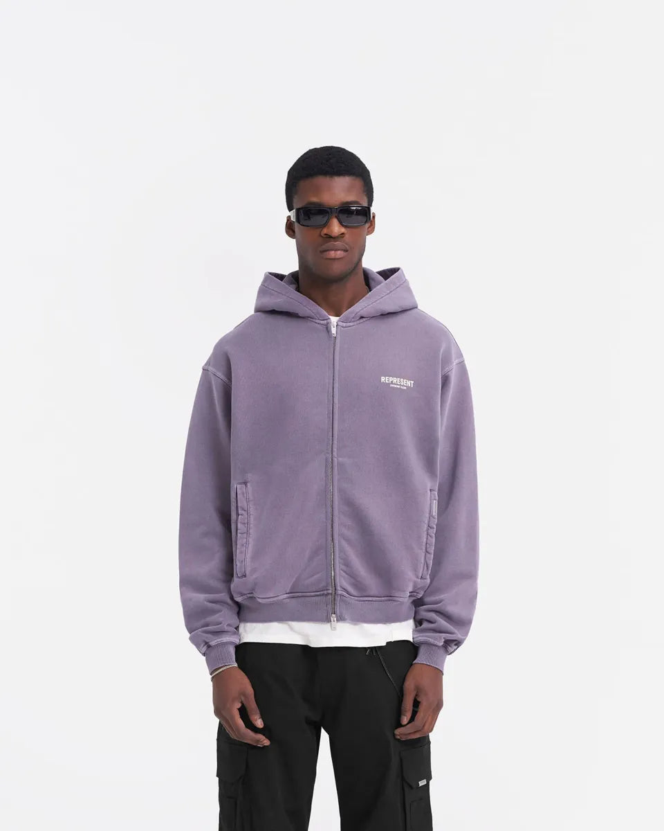 Represent Owners Club Zip Hoodie Vintage Violet