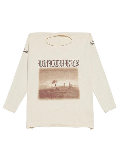 YZY Vultures Cream Printed Longsleeve