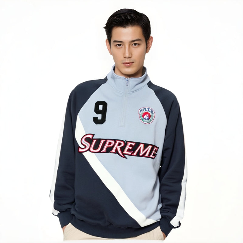 Supreme Equipé Half Zip Sweatshirt - Light Blue