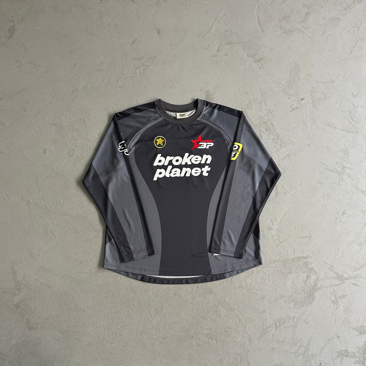 Broken Planet Football Black Grey Long Sleeve Jersey