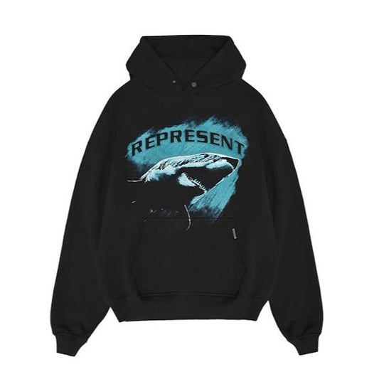 Represent Shark Hoodie Black