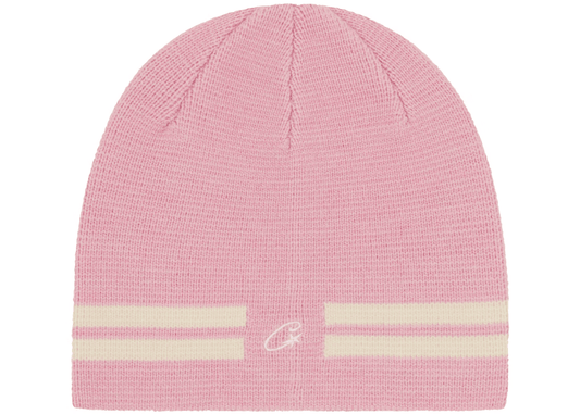 Corteiz VVS Knit Beanie Pink/White