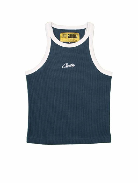 Corteiz Allstarz Contrast Tank Top - "Navy"