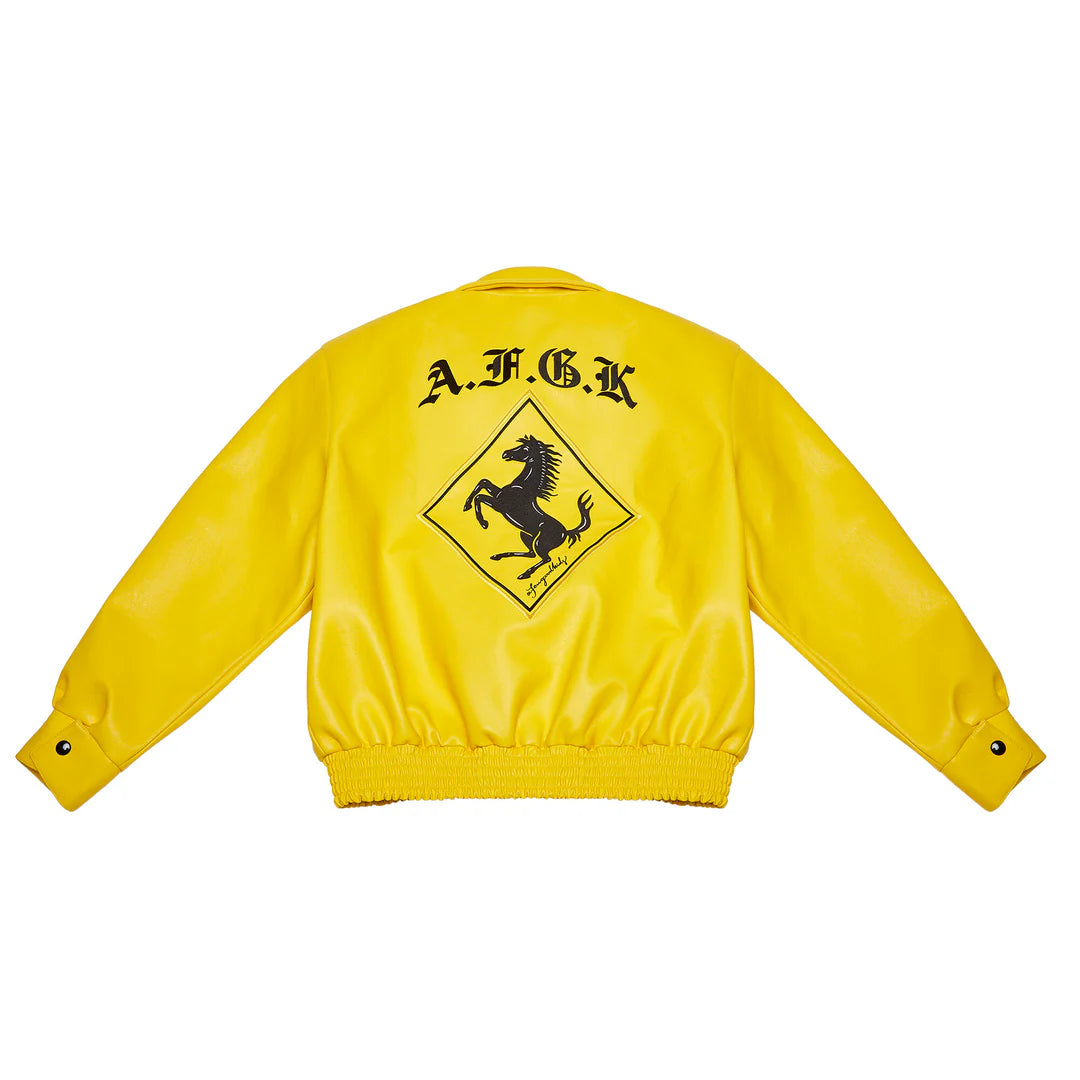 A FEW GOOD KIDS Yellow Leather Jacket