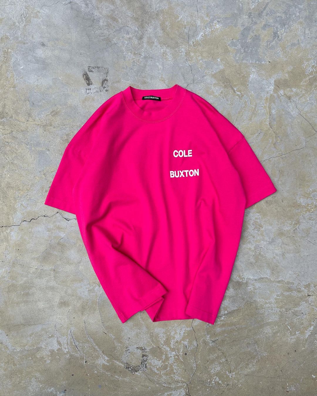 Cole Buxton Stacked Logo T-Shirt Pink