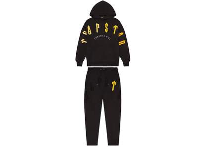 TRAPSTAR IRONGATE ARCH CHENILLE 2.0 HOODED TRACKSUIT - BLACK / YELLOW