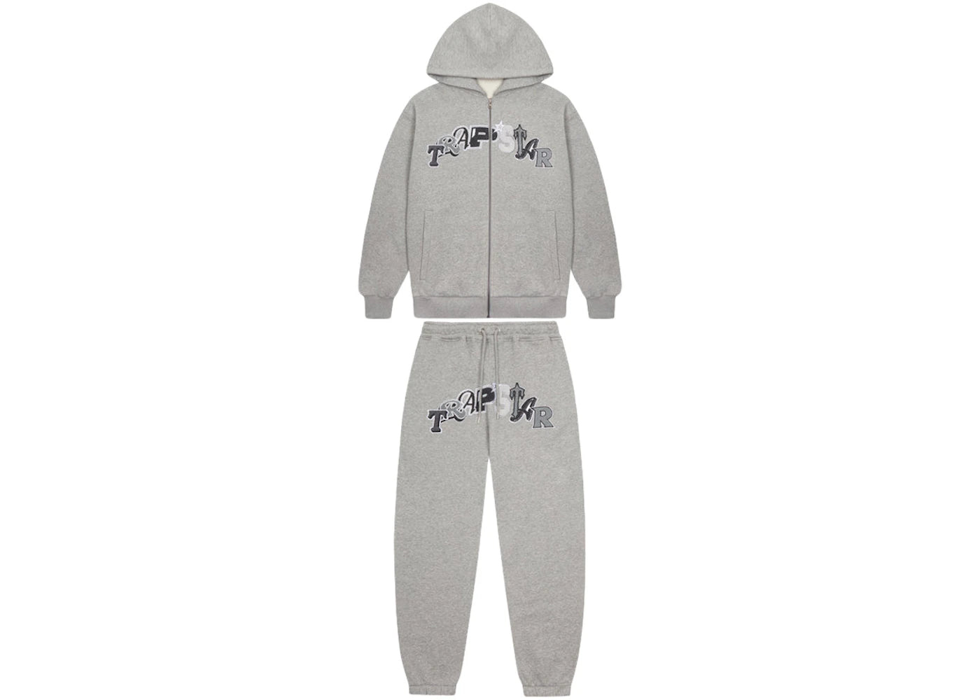 Trapstar Wildcard Chenille Hoodie Tracksuit Grey Monochrome