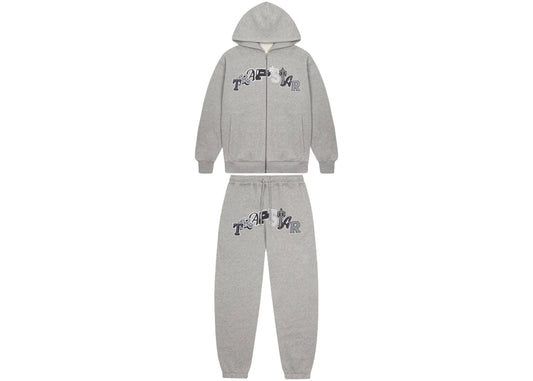 Trapstar Wildcard Chenille Hoodie Tracksuit Grey Monochrome