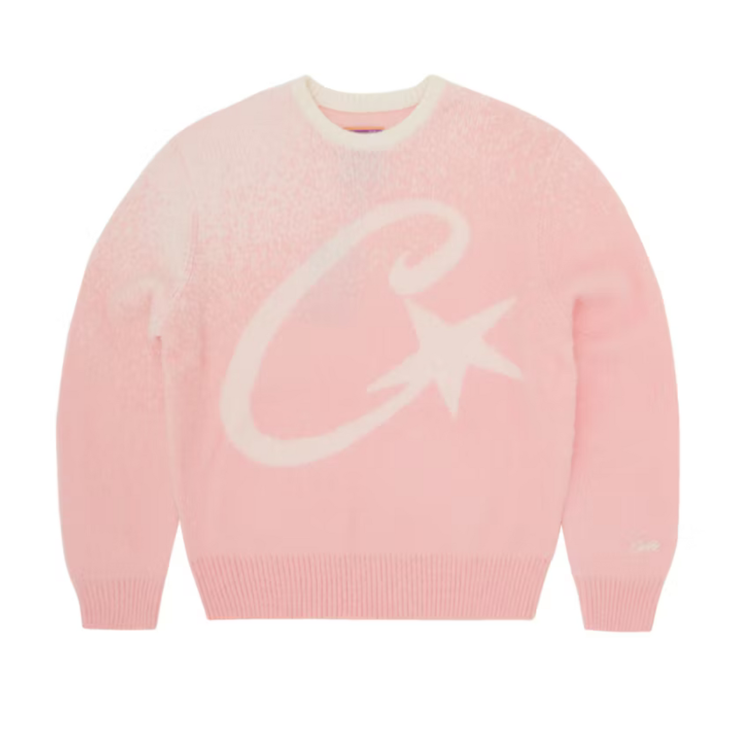 Corteiz C Star Gradient Mohair Knit Sweater Pink