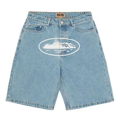 Corteiz OG Denim Shorts Sky Blue