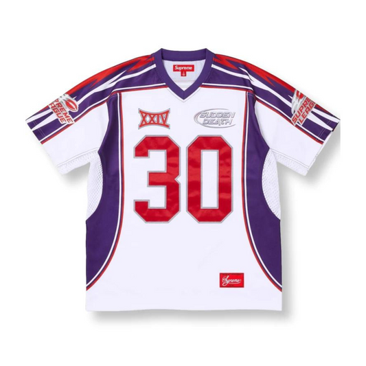 SUPREME SUDDEN DEATH FOOTBALL JERSEY-WHITE/PURPLE