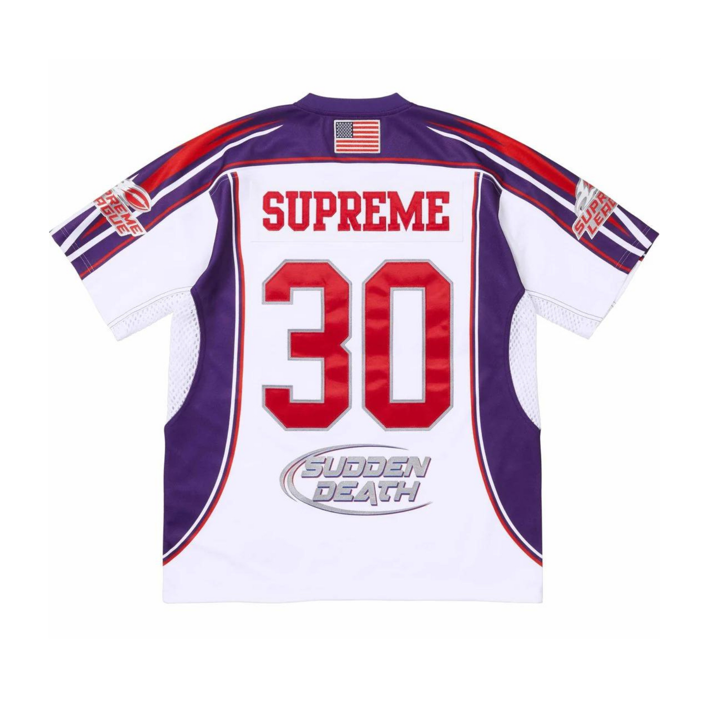 SUPREME SUDDEN DEATH FOOTBALL JERSEY-WHITE/PURPLE