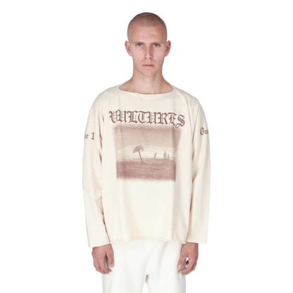 YZY Vultures Cream Printed Longsleeve