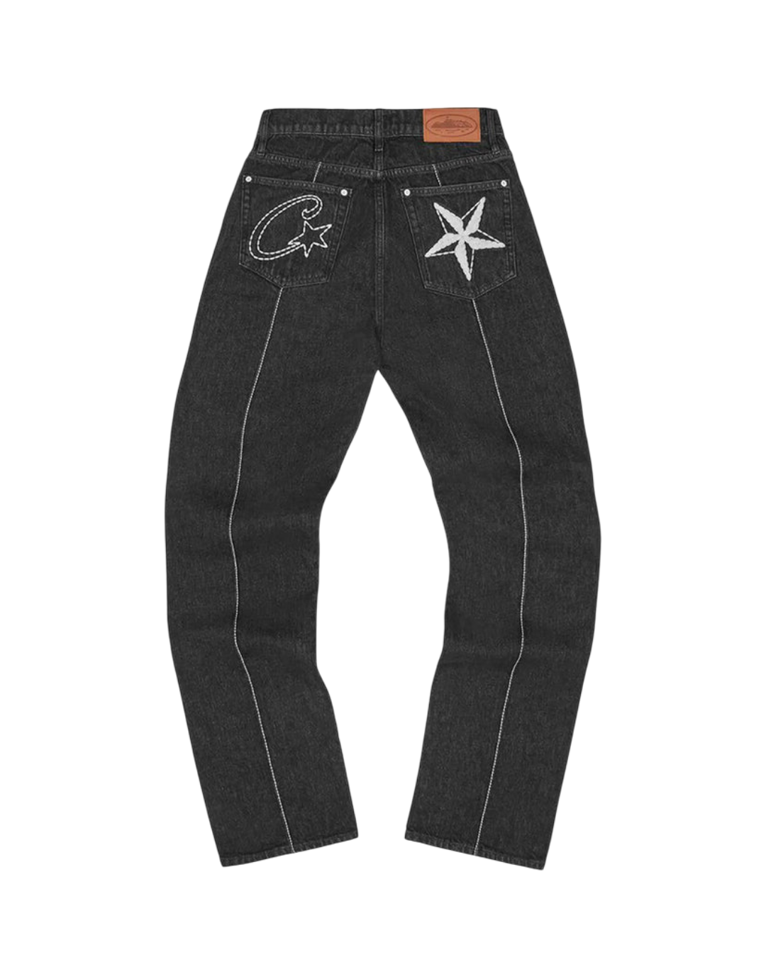 Corteiz C-Star Stitch-Down Jeans 'Triple Black'