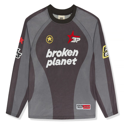 Broken Planet Football Black Grey Long Sleeve Jersey