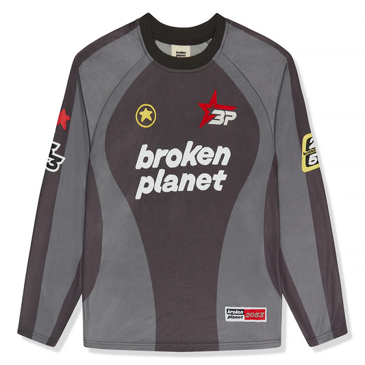 Broken Planet Football Black Grey Long Sleeve Jersey