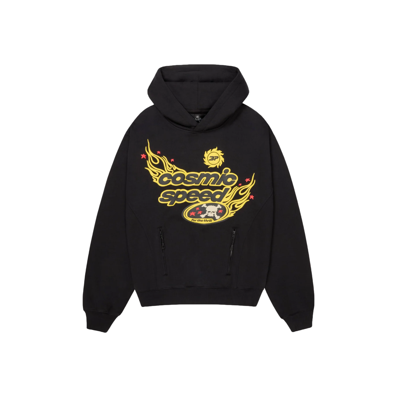 BROKEN PLANET 'COSMIC SPEED' MIDNIGHT BLACK / YELLOW HOODIE