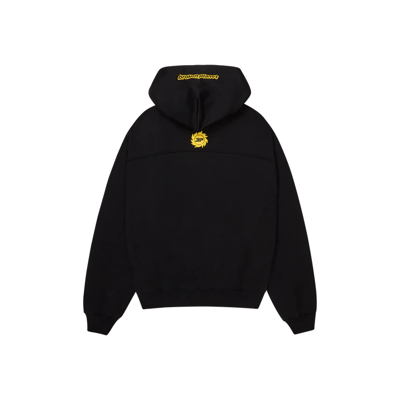 BROKEN PLANET 'COSMIC SPEED' MIDNIGHT BLACK / YELLOW HOODIE