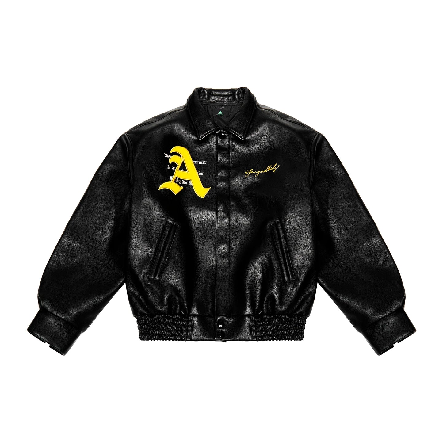 A FEW GOOD KIDS Black/Yellow Leather Jacket