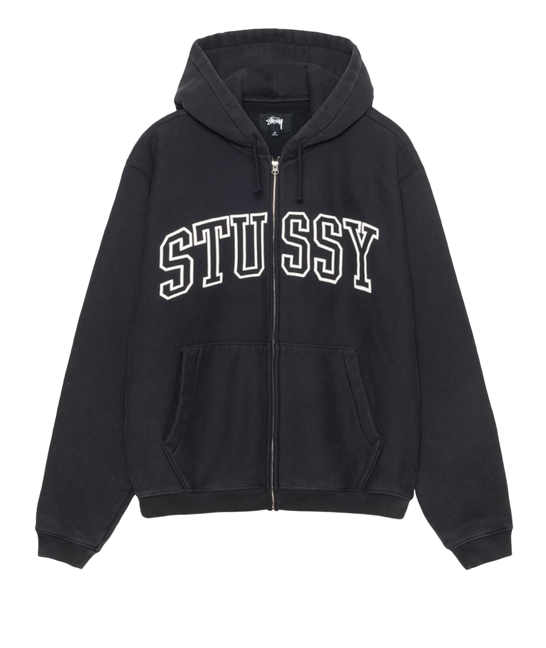 Stüssy Outline Zip Hoodie - Black